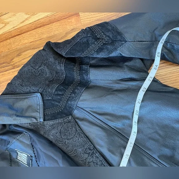 Vintage Greg Bell Black Genuine Leather Trench Coat Jacket S - Picture 5 of 10